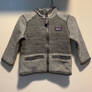 12-18 Month Patagonia Better Sweater Zip Up Hooded Jacket in Grey